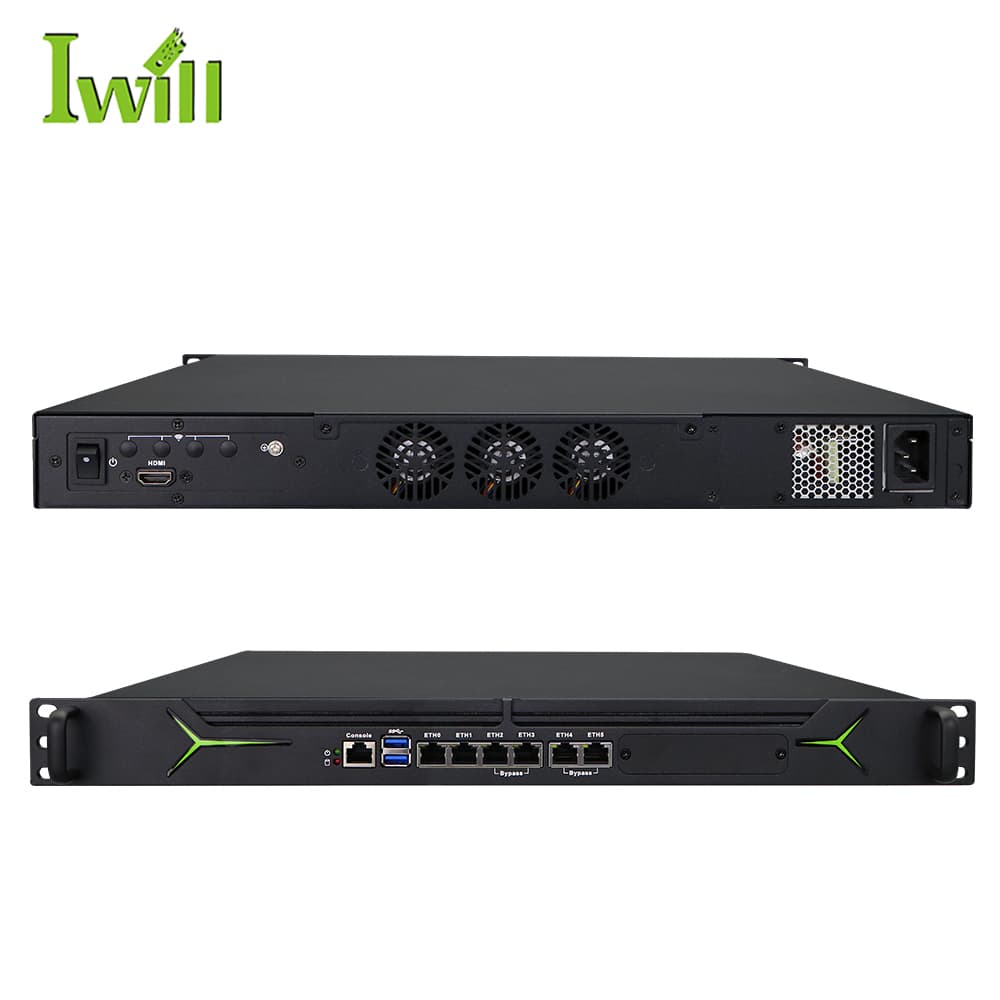 IWILL 1U6L-ADL 1U Rack Firewall – рак монтаж Intel i3-12100T 32GB 6×LAN bypass 19" | IWILL България