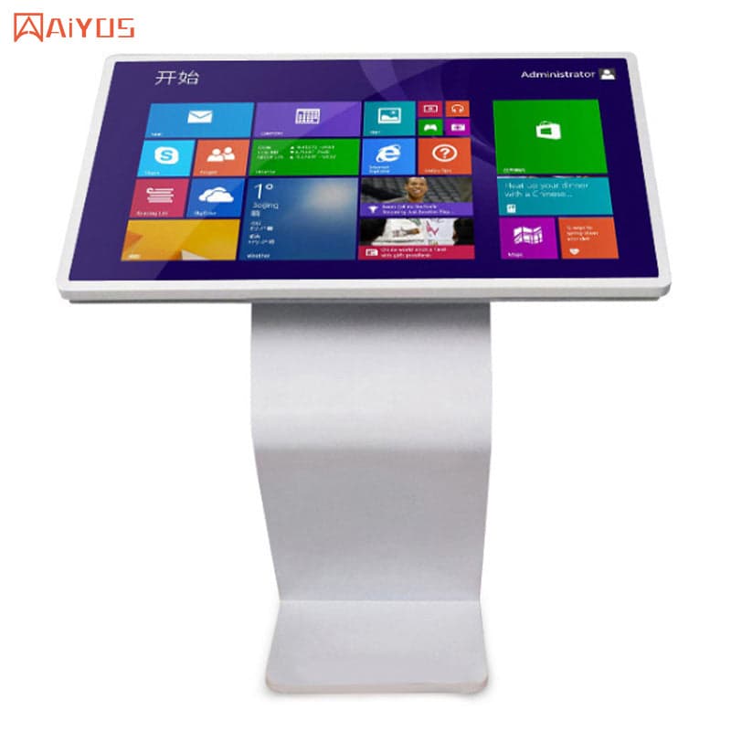 IWILL iKiosk-5503 Киоски и дигитална сигнализация — 55-инчов K-образен под-стоящ LCD тъч киоск за самообслужване, реклама и интерактивна навигация | IWILL България