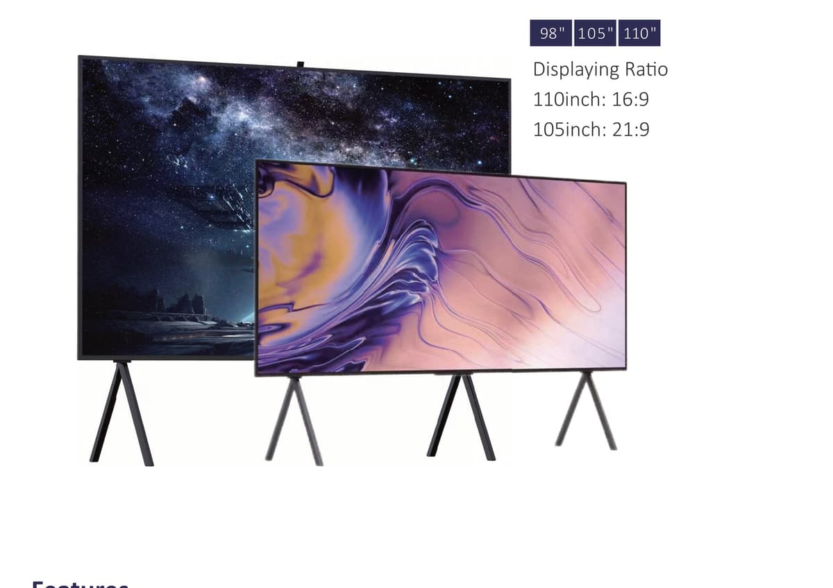 IWILL Large Commercial Display Киоски и дигитална сигнализация — Голям търговски дисплей IWILL с размери 98"/105"/110", 8K видео възпроизвеждане и съотношения 16:9 и 21:9. | IWILL България