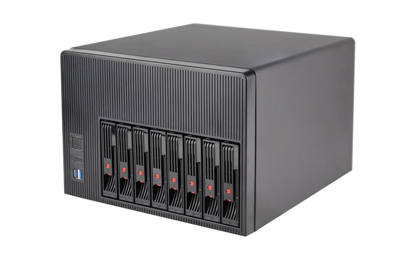 IWILL NAS-08 - Настолно NAS шаси с осем горещо сменяеми SATA III позиции и слотове за разширение за домашно и офис съхранение. | IWILL България