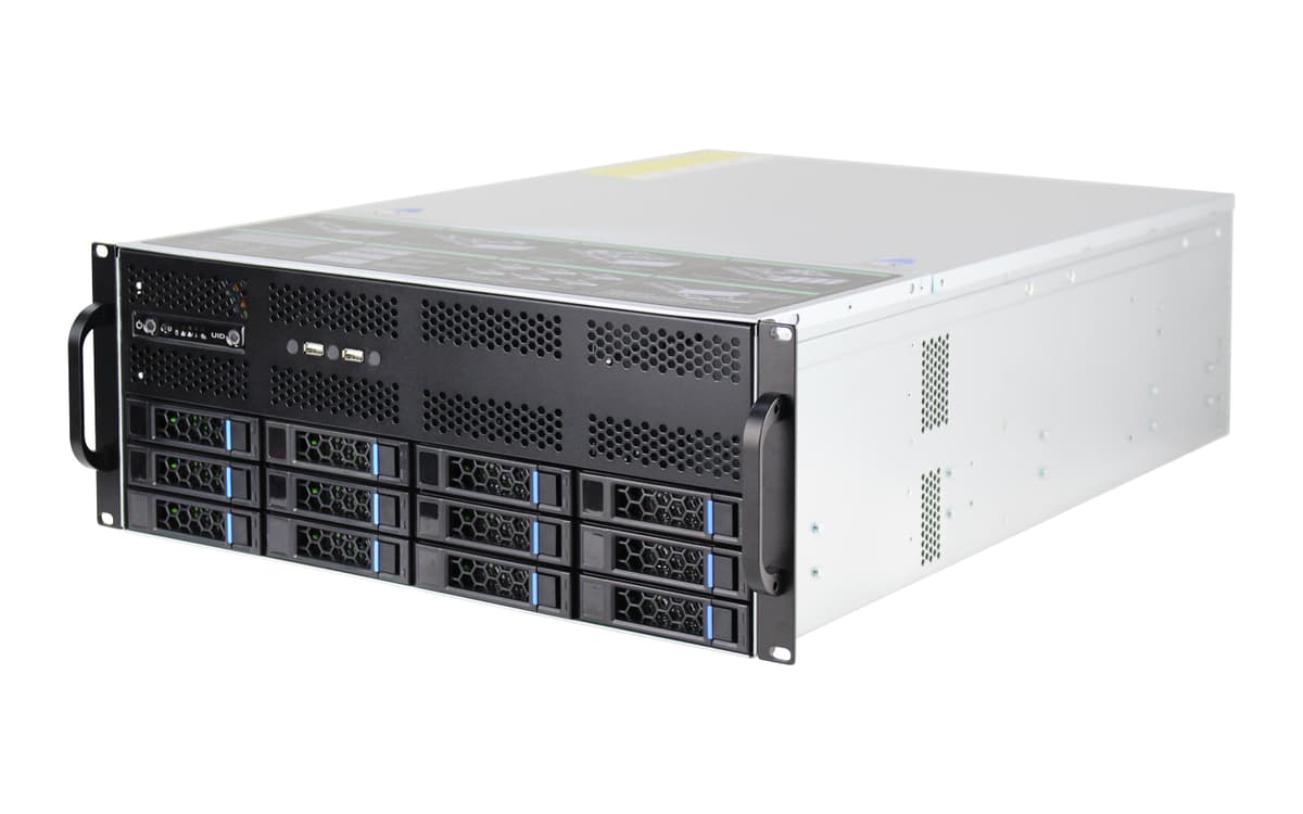 IWILL S465-12 Storage сървърни шасита — 4U rackmount шаси с дванадесет горещо сменяеми 3.5" позиции за облачно съхранение и big data. | IWILL България