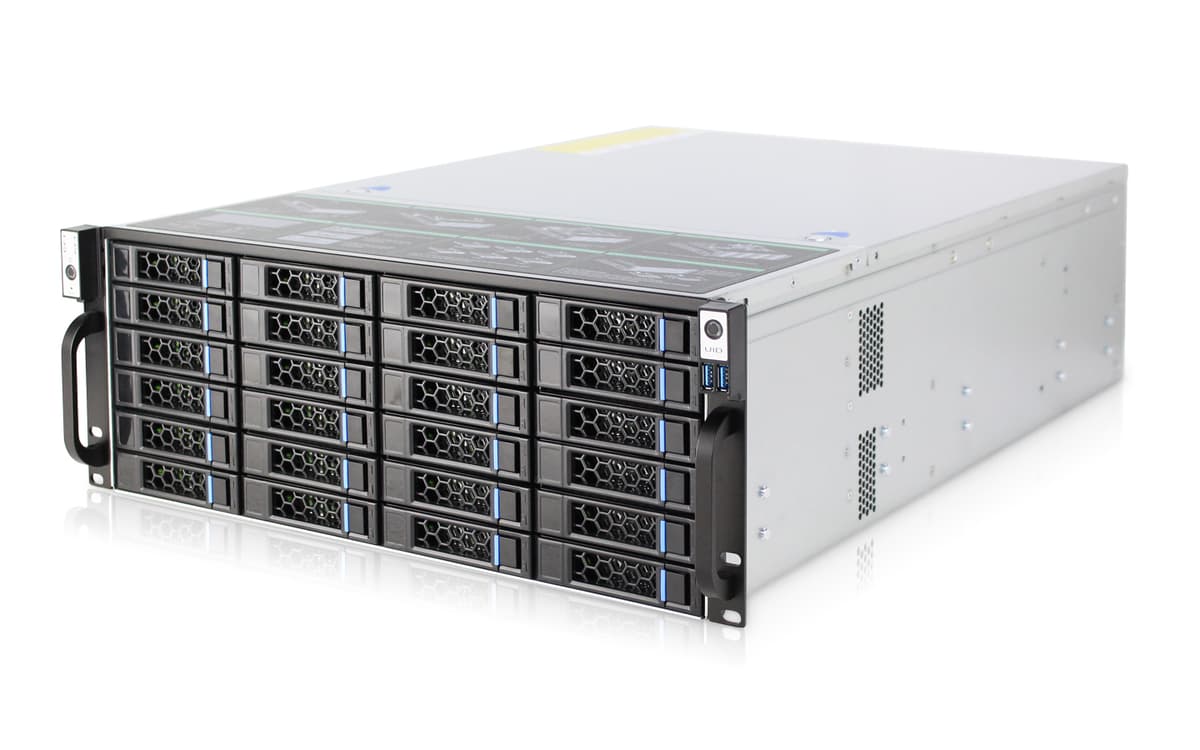 IWILL S465-24 Storage сървърни шасита — 4U rackmount шаси с двадесет и четири горещо сменяеми 3.5" позиции за висока плътност на съхранение. | IWILL България