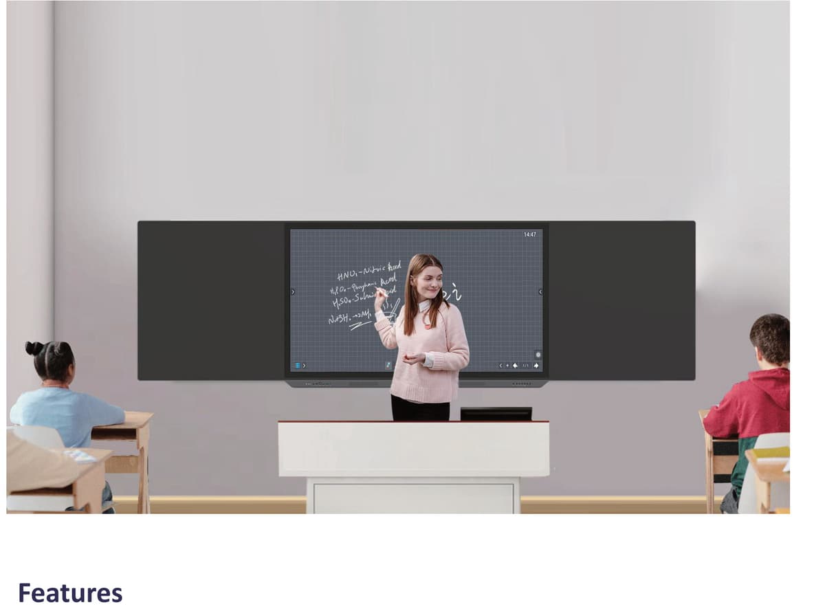 IWILL Smart Blackboard S786 Интерактивни дисплеи — Интелигентна интерактивна черна дъска IWILL S786 (модел ST86), 86" с 4K дисплей и капацитивен мултитъч, специално за класни стаи. | IWILL България
