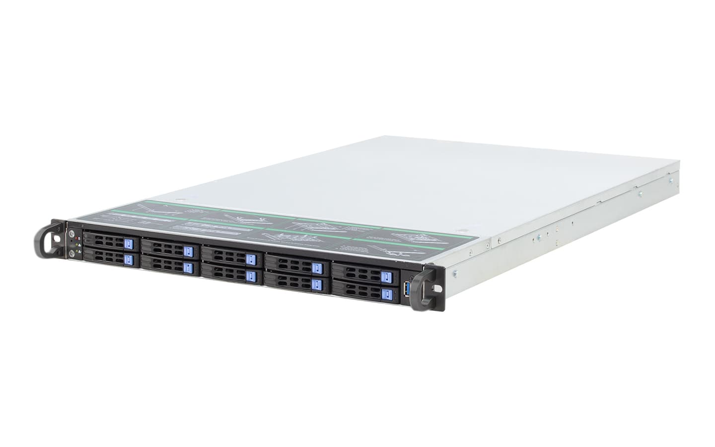 IWILL T165-10 - 1U rackmount шаси с десет горещо сменяеми 2.5" позиции за висока плътност на съхранение. | IWILL България