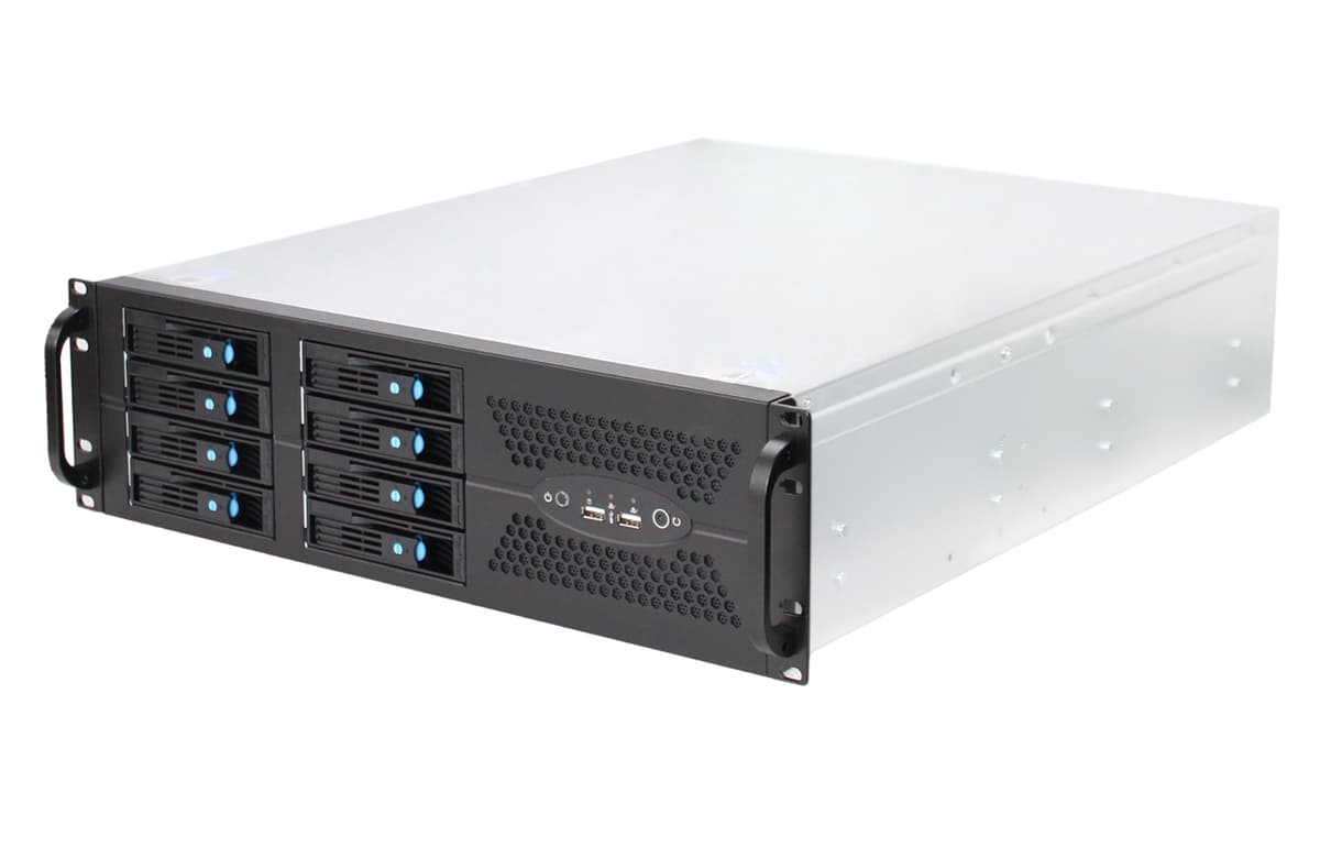 IWILL TP3U570-08 Storage сървърни шасита — 3U rackmount шаси с осем горещо сменяеми 3.5" позиции за облачни и наблюдателни приложения. | IWILL България