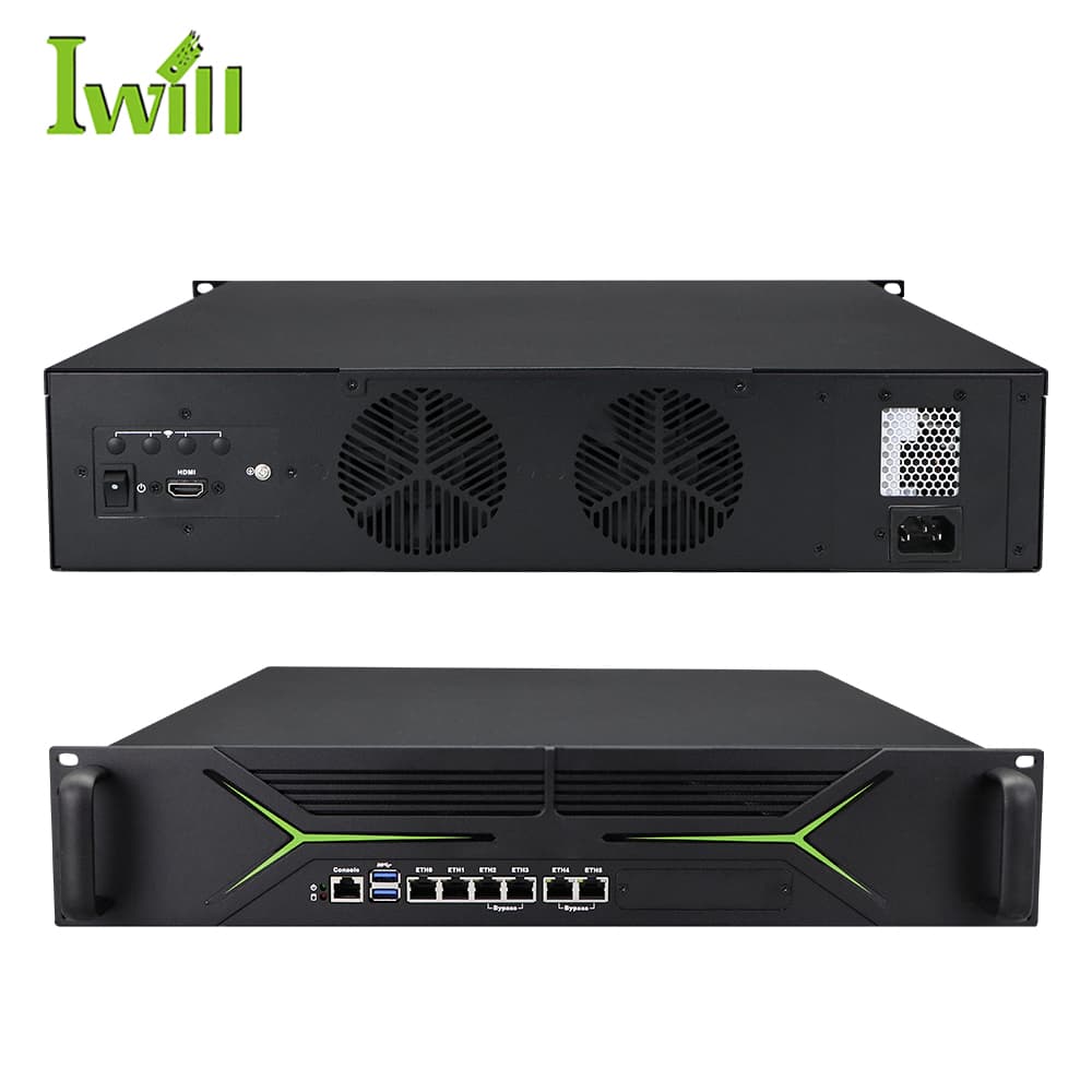 IWILL 2U6L-ADL 2U Rack Firewall – рак монтаж Intel i7-12700U 64GB 2TB 6×LAN bypass | IWILL България